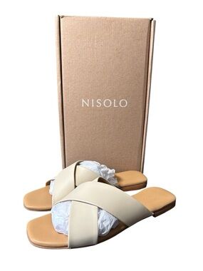 Nisolo Catalina Slide Sandals Women’s Size 9.5 Leather Slip On Flat Sandals